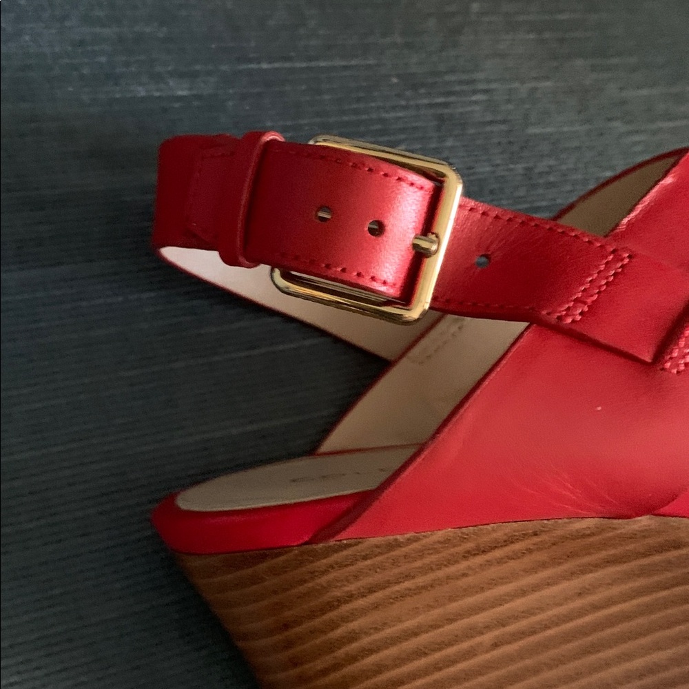 Cole Haan Red Penelope II Leather Wedge.  New w/Tag. Size 6 - Picture 5 of 7